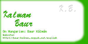 kalman baur business card