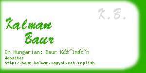 kalman baur business card